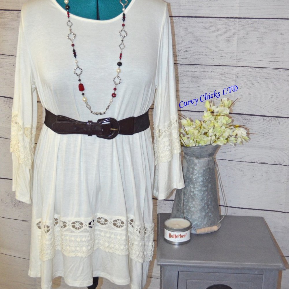 Bell Sleeve Top with Crochet detail
